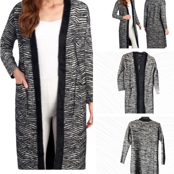 NWT Catherine Malandrino Zebra Open Front Cardigan - Picture 8 of 16
